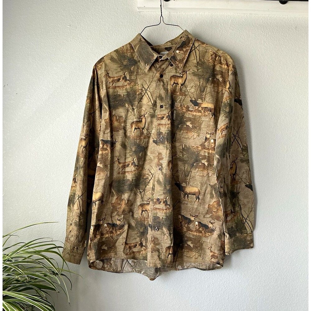 Columbia Men’s Medium Cotton Long Sleeve Button-Front Camo Shirt